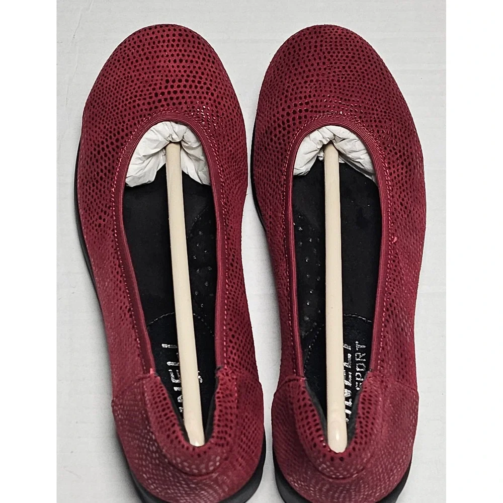 Vaneli Sport Donia Amaranto E Printed Leather Ballet Wedge Pumps Women's 6 M NEW